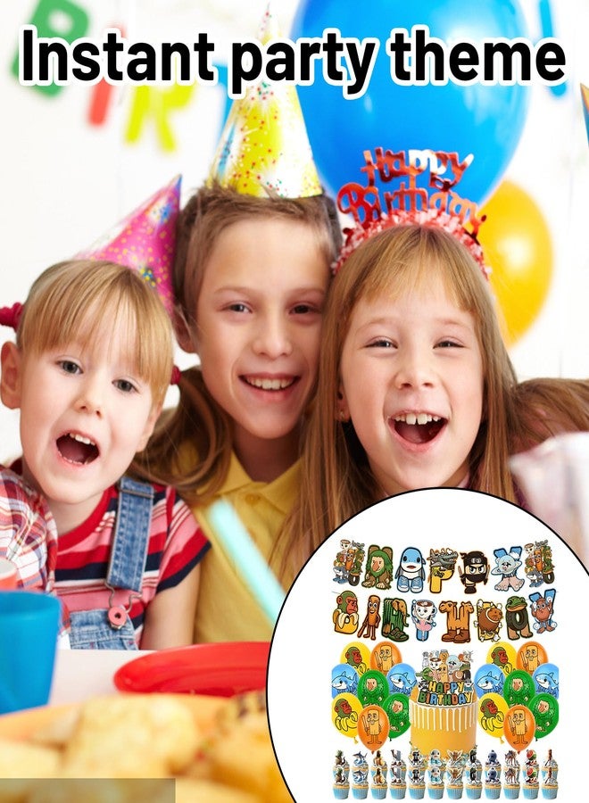 Buildcon 42PCS Brainrot Birthday Decorations, Kids Party Decor, Large Rubber Theme Props - Image 5